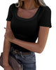 CAMISETA CUELLO DE U MANGA CORTA AJUSTADO