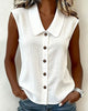 CAMISA SIN MANGAS CUELLO DE LINO Y ALGODÓN