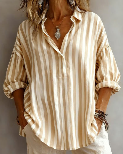 BLUSA A RAYAS HOLGADO CON CUELLO