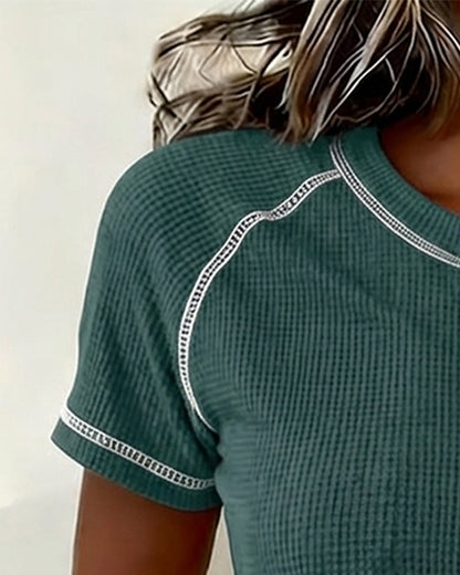 CAMISETA TEJIDO GOFRE HENLEY