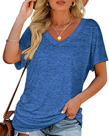 CAMISETA PLISADO LISO CUELLO DE V