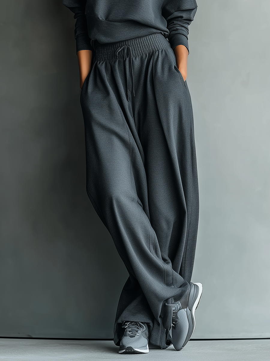 FÉLICITÉ | CONJUNTO DE PUNTO CON CUELLO ALTO Y PANTALÓN ANCHO