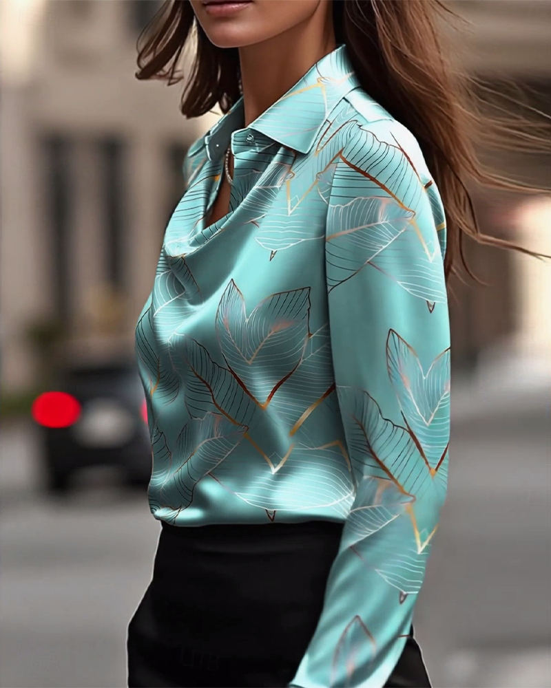 BLUSA ELEGANTE DE SATÉN CON MANGA LARGA