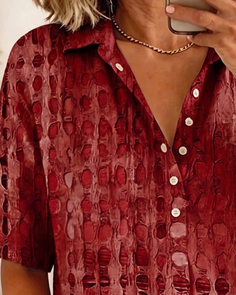 BLUSA ESTAMPADO LUNARES BOTÓN MEDIO-PATRON