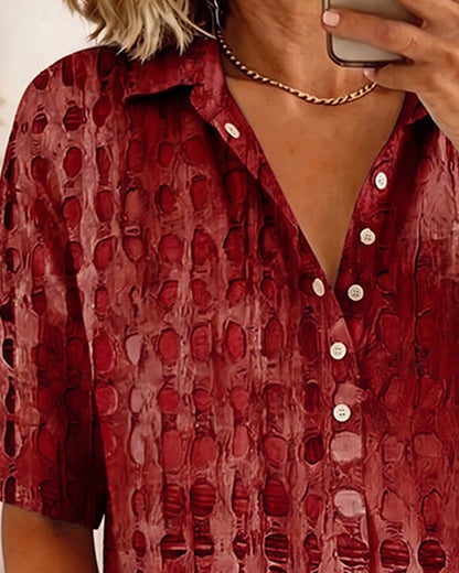 BLUSA ESTAMPADO LUNARES BOTÓN MEDIO-PATRON