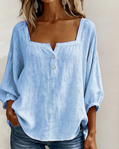 BLUSA SENCILLO ESCOTE CUADRADO MANGA LARGA