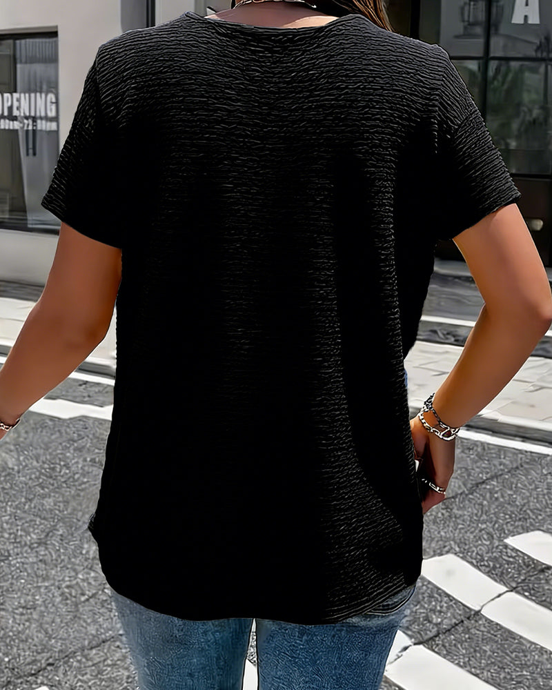 CAMISETA CUELLO PETER PAN TRES BOTONES