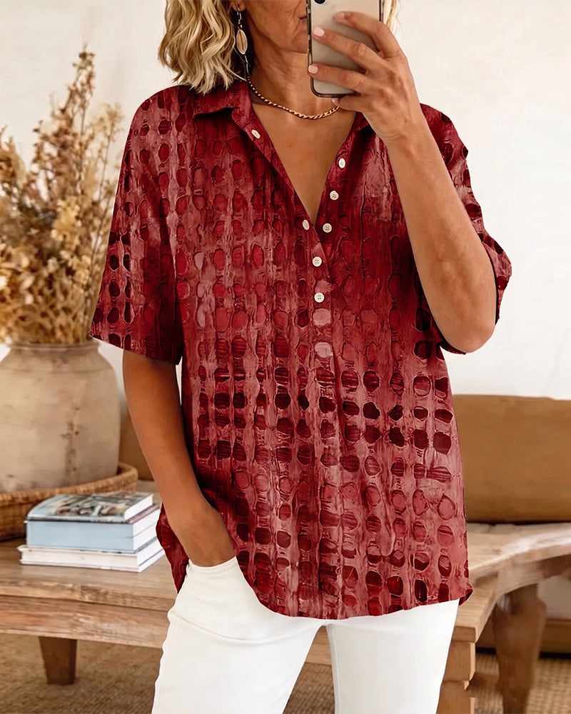 BLUSA ESTAMPADO LUNARES BOTÓN MEDIO-PATRON