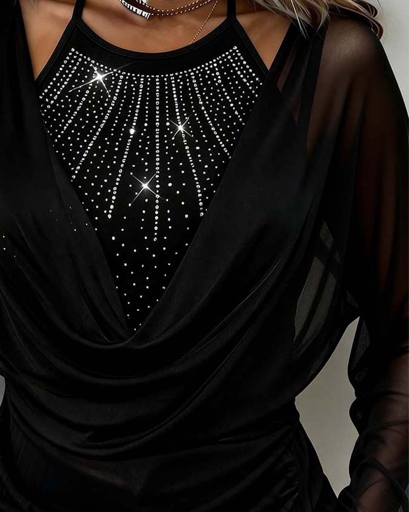 TOP FINO BRILLANTE CUELLO