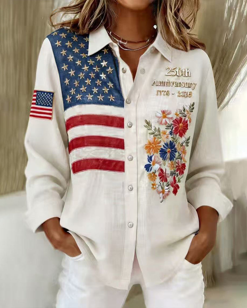 CAMISA CUELLO VUELTO ESTAMPADO