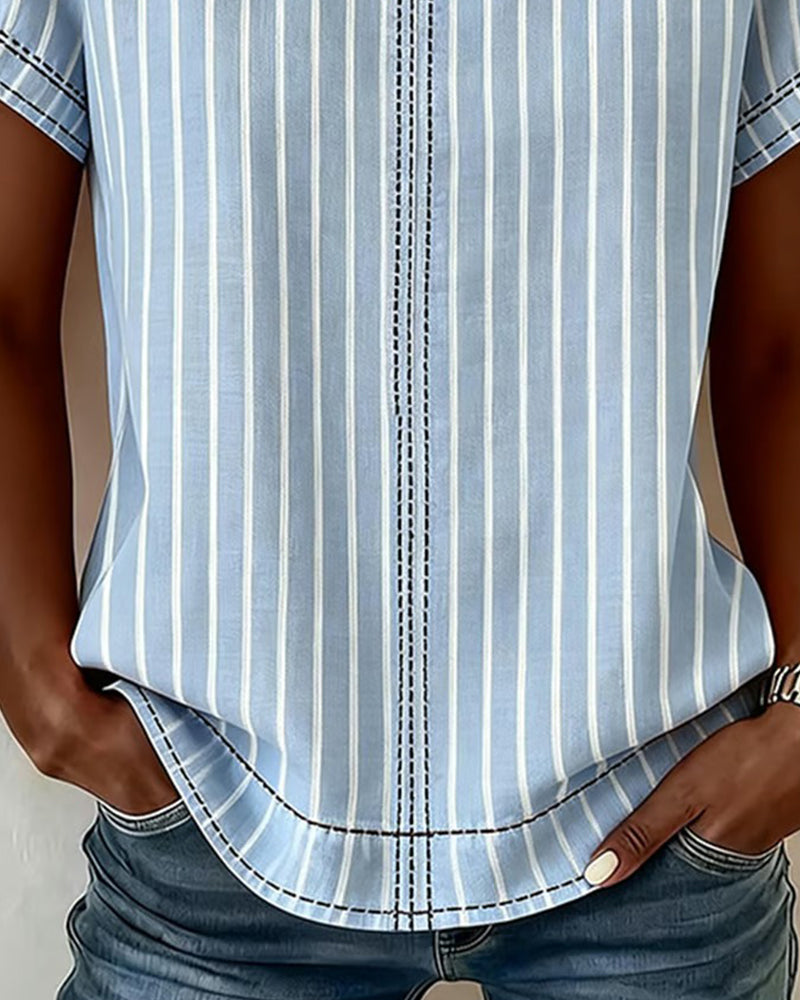CAMISETA SENCILLO DE DISEÑO A RAYAS