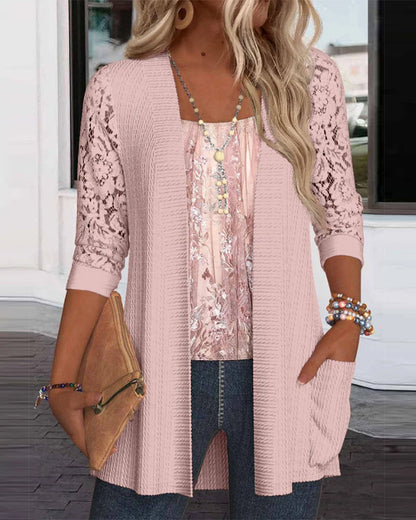 TOP CON FALSO DOS PIEZAS Y PATCHWORK