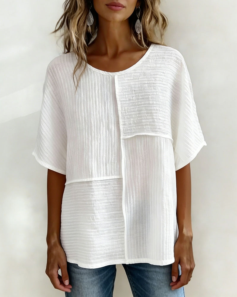 TOP VERTICAL TEXTURIZADO PATCHWORK HOLGADO