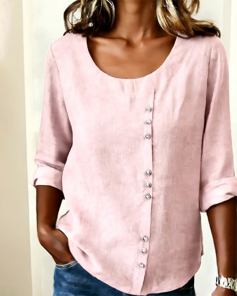 TOP CUELLO REDONDO MANGA LARGA