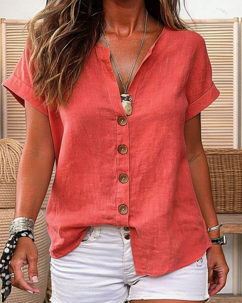 CAMISA ESCOTE V CON UN FILA MANGA CORTA