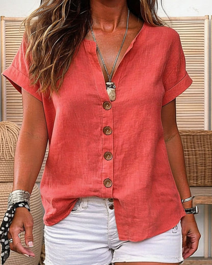 CAMISA ESCOTE V CON UN FILA MANGA CORTA