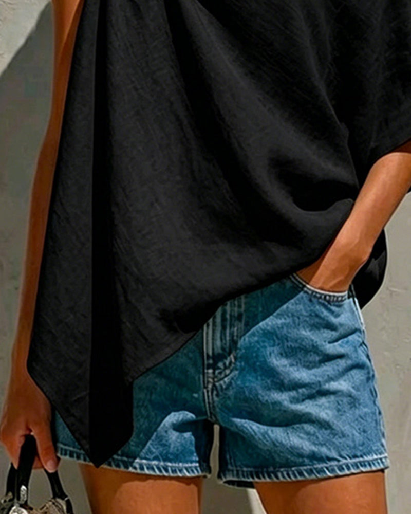 BLUSA UN HOMBRO LAZO ASIMÉTRICO
