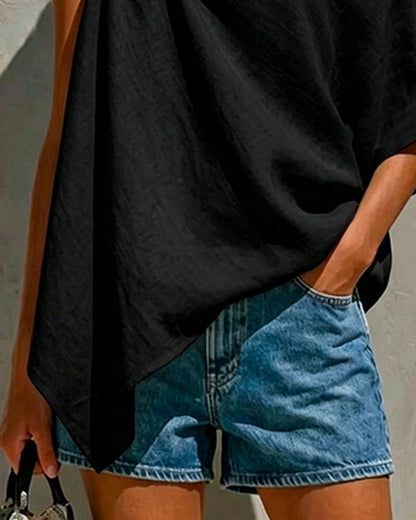BLUSA UN HOMBRO LAZO ASIMÉTRICO