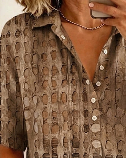 BLUSA ESTAMPADO LUNARES BOTÓN MEDIO-PATRON