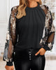 BLUSA MODERNO MANGA LARGA CON CUELLO REDONDO