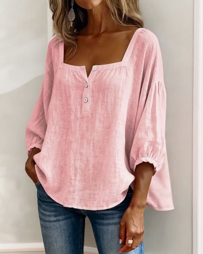 BLUSA SENCILLO ESCOTE CUADRADO MANGA LARGA
