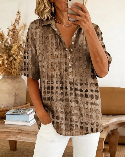 BLUSA ESTAMPADO LUNARES BOTÓN MEDIO-PATRON