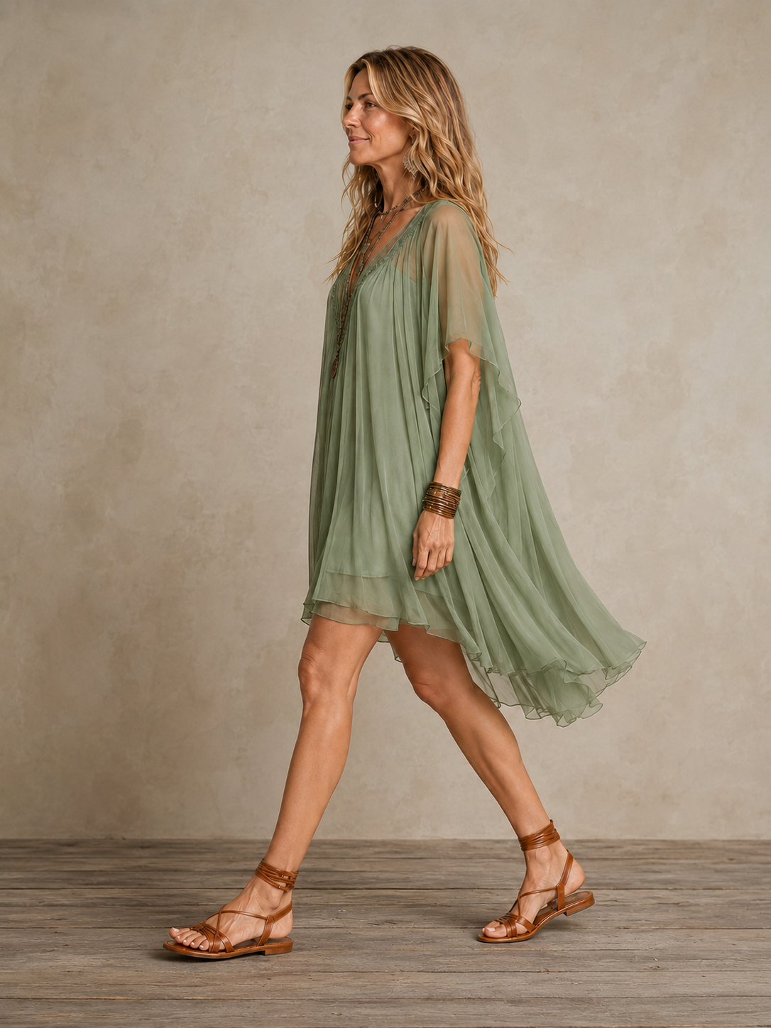 ELLA | VESTIDO CORTO BOHO CON VOLANTES