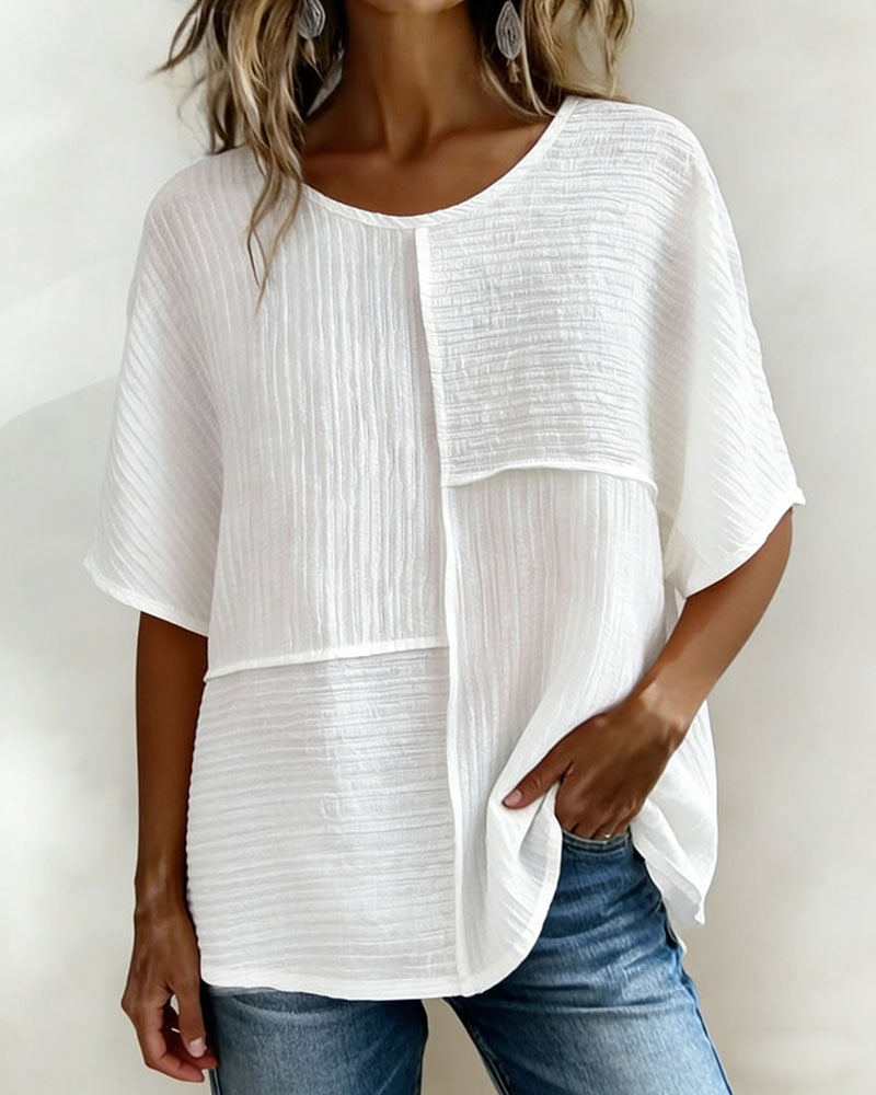 TOP VERTICAL TEXTURIZADO PATCHWORK HOLGADO