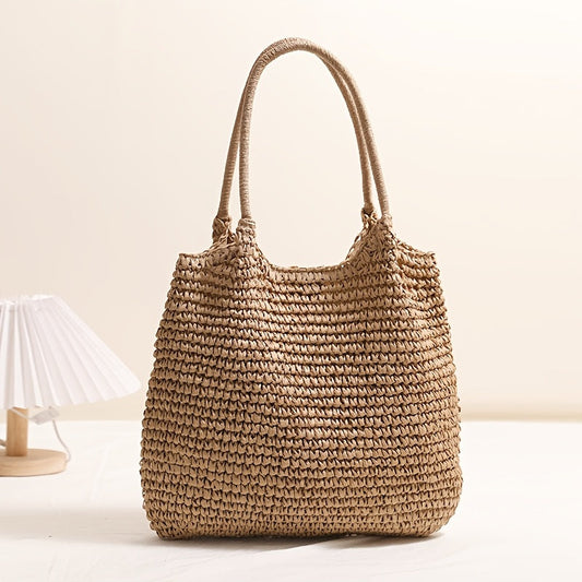 MARISOL | BOLSO BANDOLERA DE PAJA TRENZADA - AVELLANA