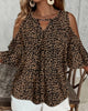 BLUSA ESTAMPADO DE LEOPARDO HOMBROS DESCUBIERTOS MODERNO