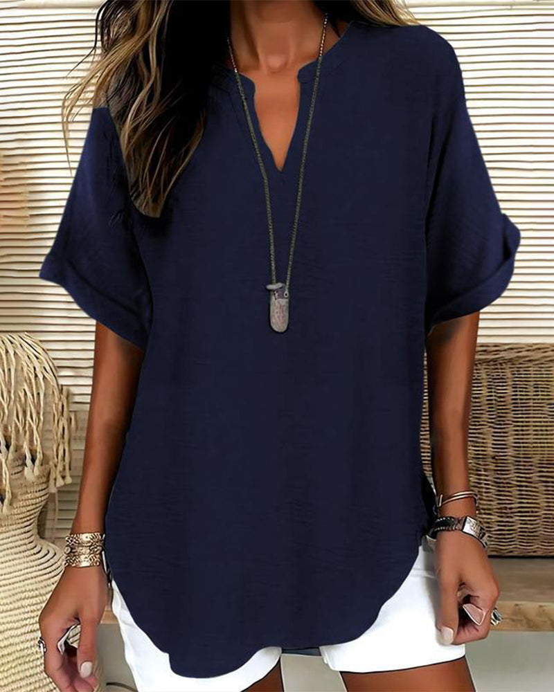 BLUSA HOLGADO LISA PARA MUJER – CASUAL