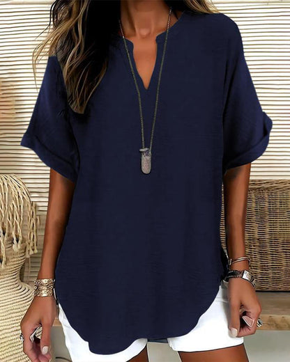 BLUSA HOLGADO LISA PARA MUJER – CASUAL