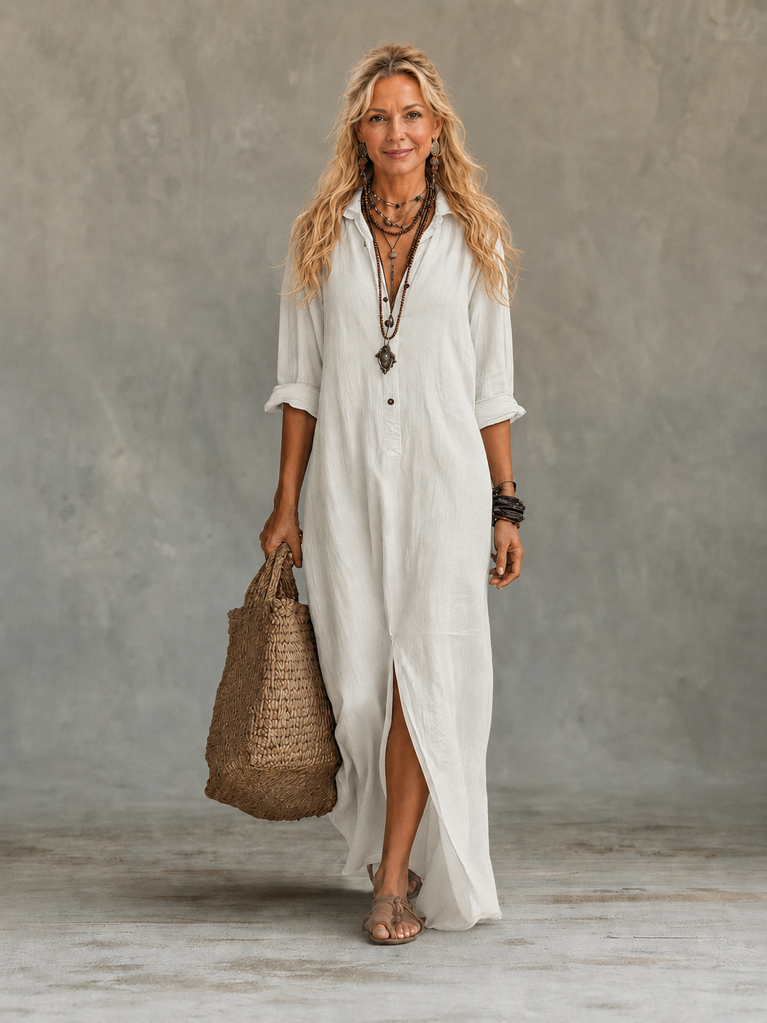 VIVIENNE | VESTIDO LARGO ABOTONADO