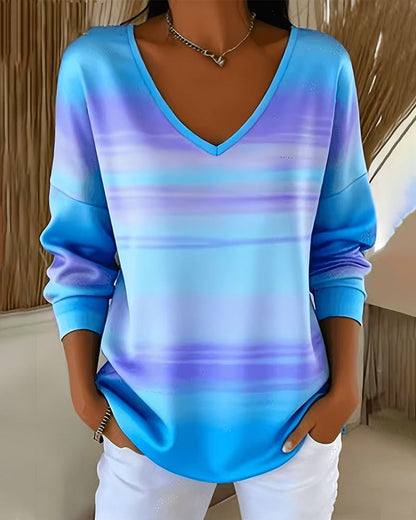 SUDADERA CUELLO DE V MANGA LARGA DEGRADADO