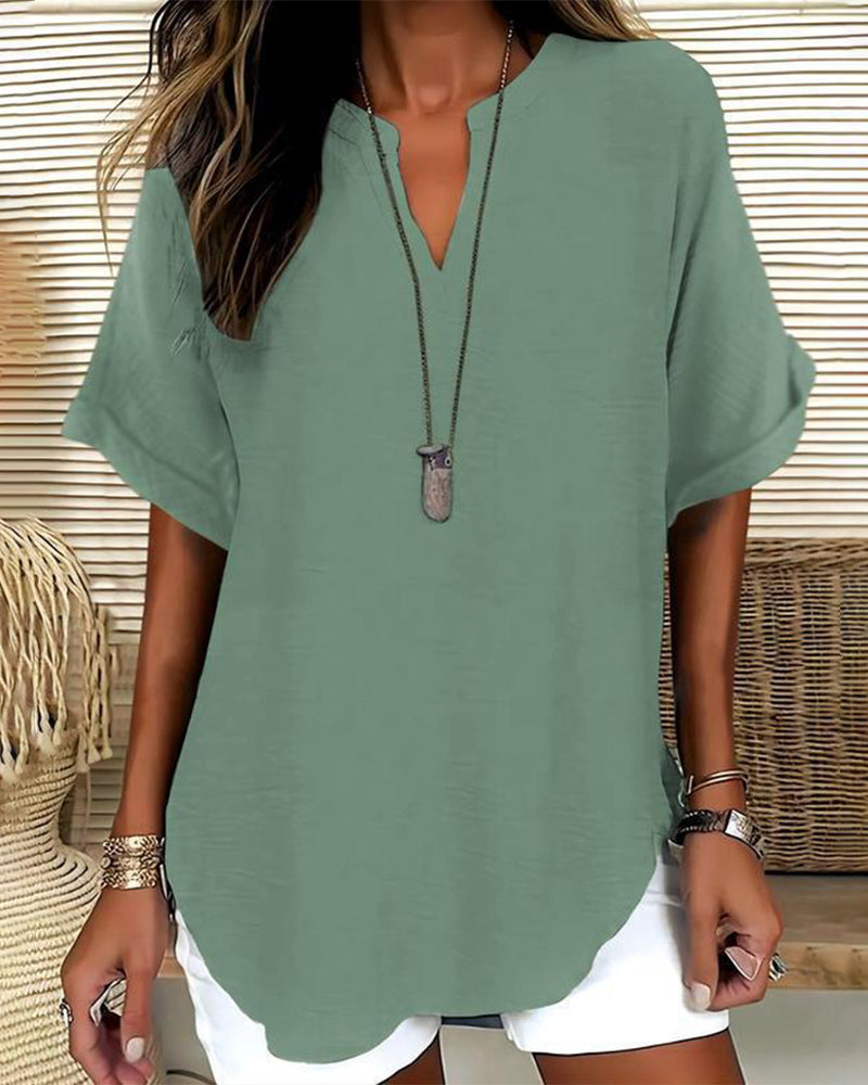 BLUSA HOLGADO LISA PARA MUJER – CASUAL
