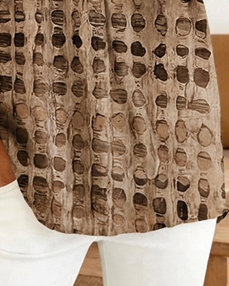 BLUSA ESTAMPADO LUNARES BOTÓN MEDIO-PATRON