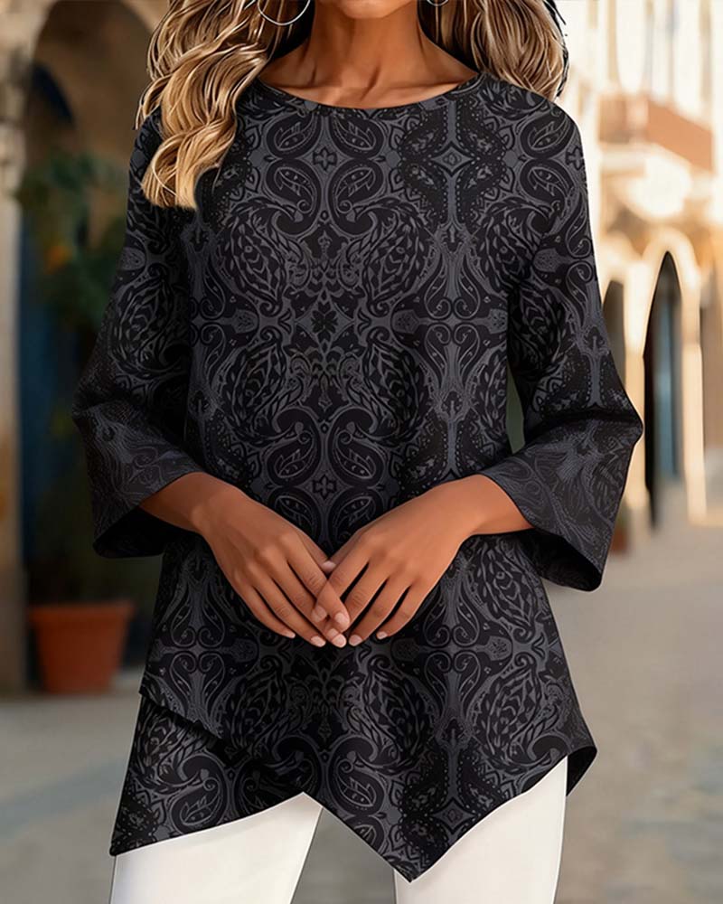 TOP CRUZADO ASIMÉTRICO ESTAMPADO
