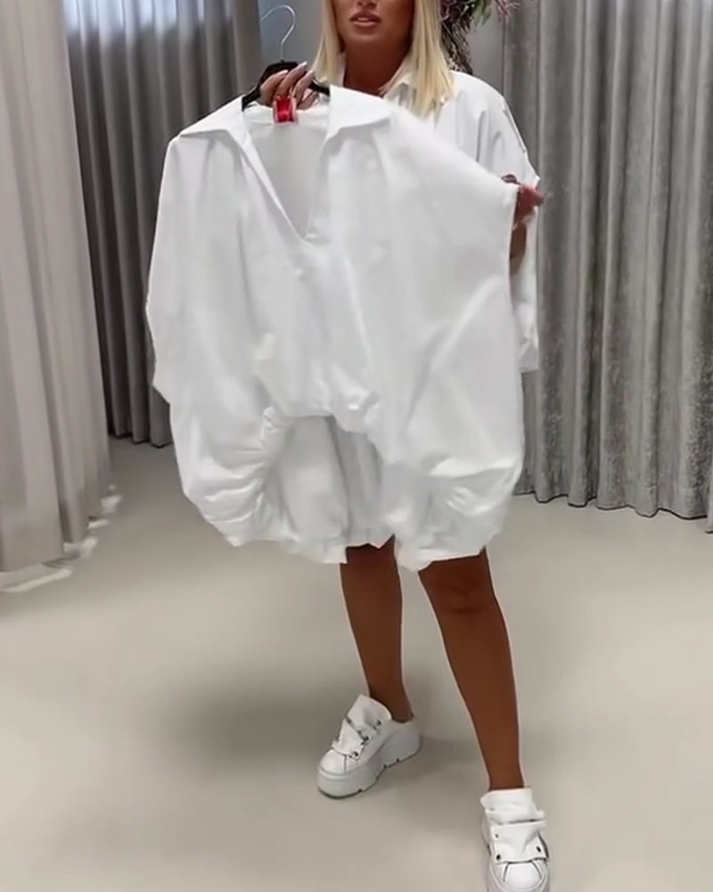 BLUSA CUELLO CORTE HOLGADO MANGA MURCIÉLAGO