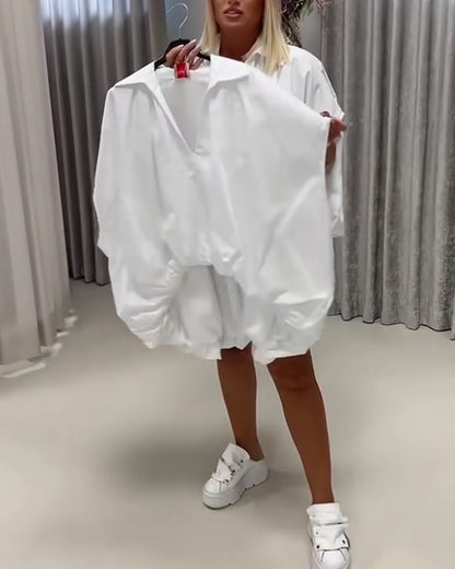 BLUSA CUELLO CORTE HOLGADO MANGA MURCIÉLAGO