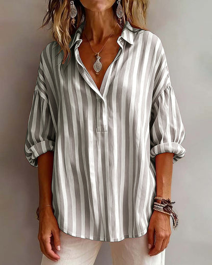 BLUSA A RAYAS HOLGADO CON CUELLO
