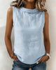 BLUSA SIN CUELLO SIN MANGAS ELEGANTE