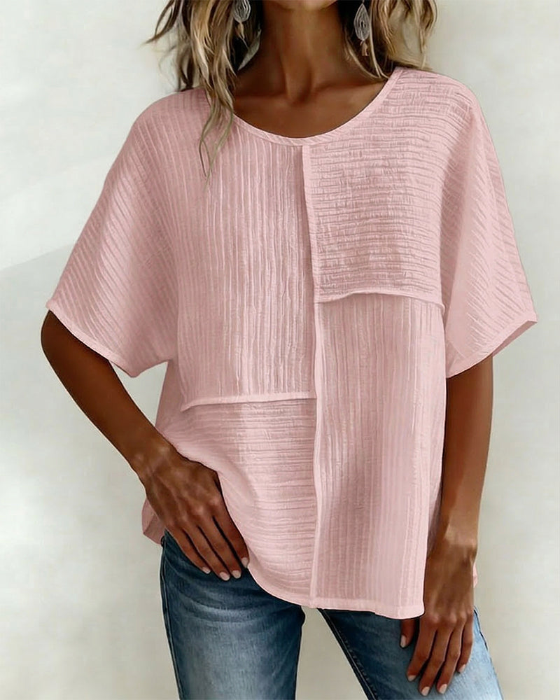 TOP VERTICAL TEXTURIZADO PATCHWORK HOLGADO