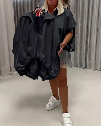 BLUSA CUELLO CORTE HOLGADO MANGA MURCIÉLAGO