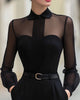 BLUSA ELEGANTE MALLA MANGA LARGA