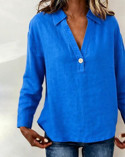 BLUSA MANGA LARGA LISA ABOTONADA