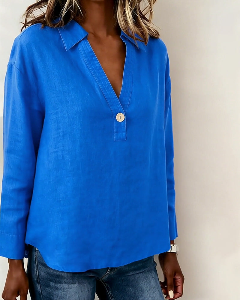 BLUSA MANGA LARGA LISA ABOTONADA