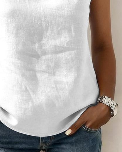 BLUSA SIN CUELLO SIN MANGAS ELEGANTE