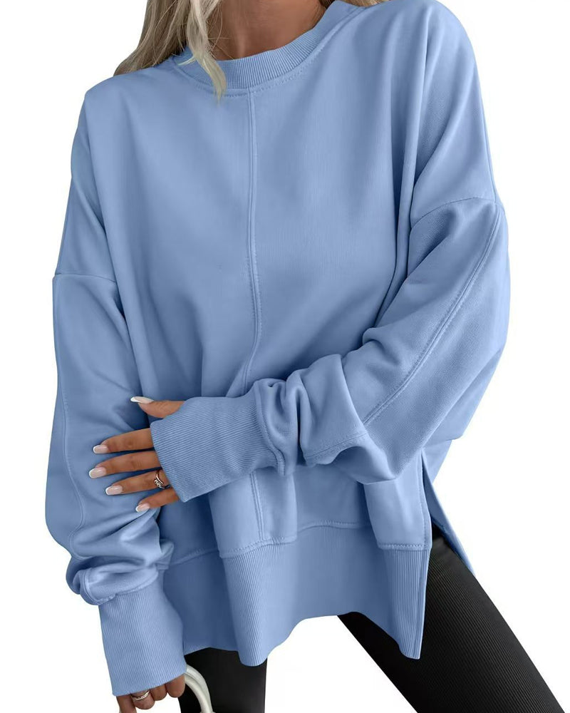 SUDADERA ABERTURA LATERAL CUELLO REDONDO HOLGADO