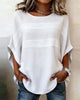 BLUSA 100% ALGODÓN MANGAS MURCIÉLAGO CORTE HOLGADO CUELLO REDONDO