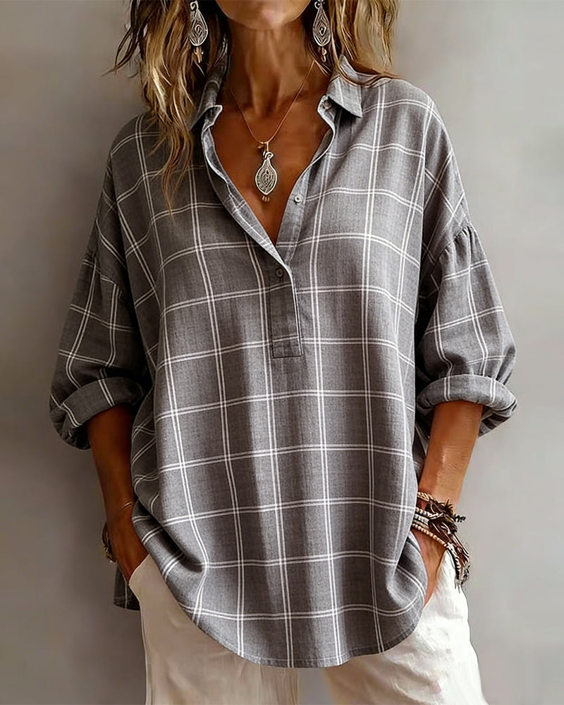 CAMISA SOLAPA CON CUADROS SOFISTICADO
